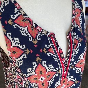 🐢Anthropologie Akemi + Kin Galapa Tank blue pink NWOT size large